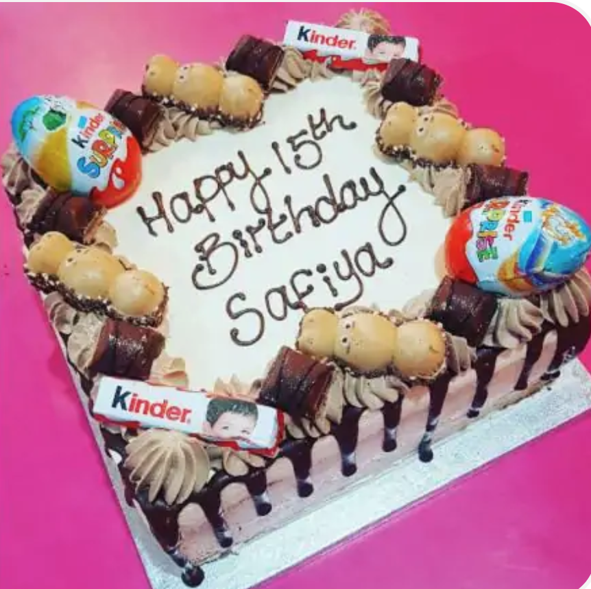 Custom celebration cake for birthdays and weddings made fresh at Desi Cakes & Shakes, Chadderton, Oldham